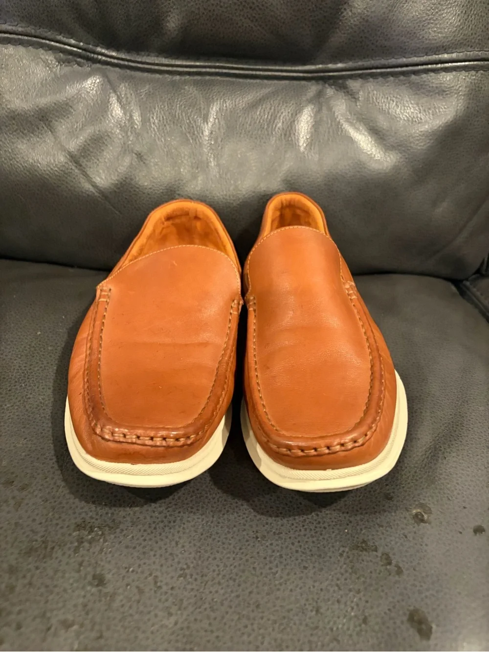 Florsheim Men's Cognac Leather Slip-On Boat Shoes